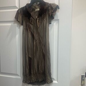 Grey&black top tie dye One world brand M